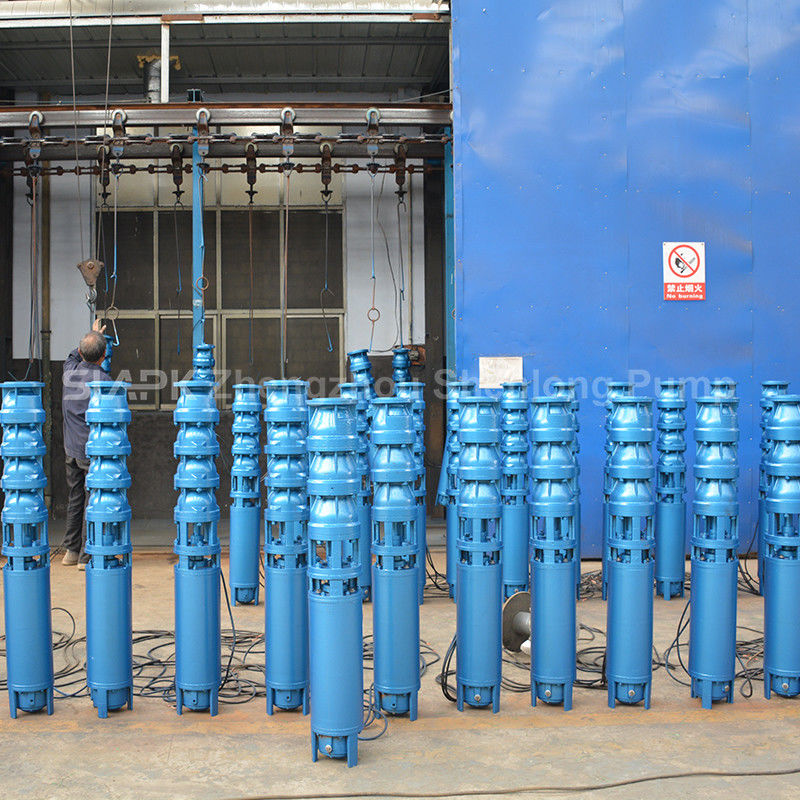 Bomba sumergible para pozo profundo 300QJ150-450/13 con cabezal de 450 m, flujo de 150 m³/h y diseño centrífugo multietapa