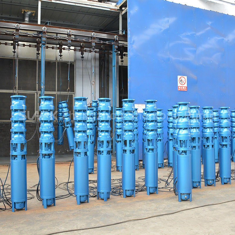 Bomba sumergible para pozo profundo 300QJ150-450/13 con cabezal de 450 m, flujo de 150 m³/h y diseño centrífugo multietapa