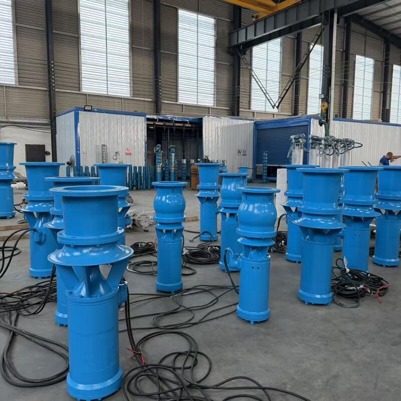 Bomba de caudal axial sumergible de 45 kW con caudal de 1300 m3/h y cabeza de 8 m para drenaje de alto caudal