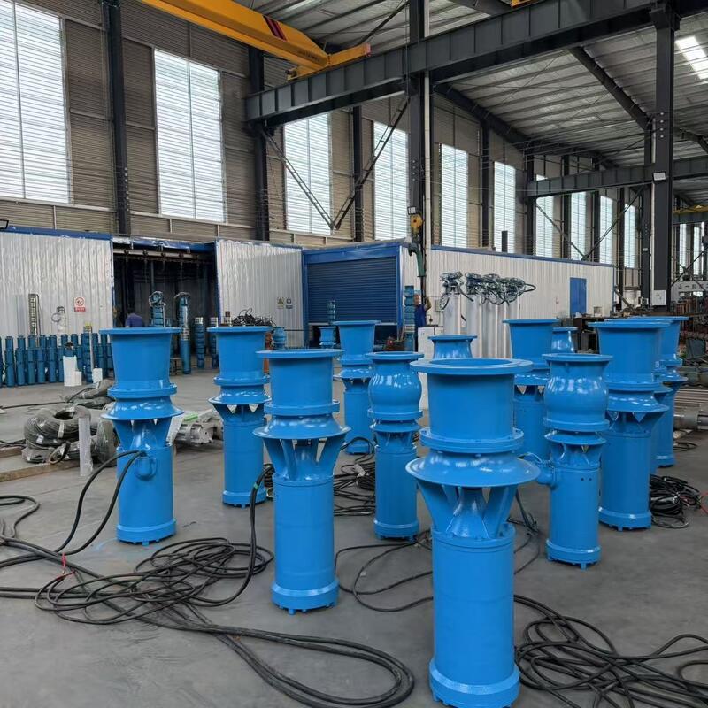 Bomba de caudal axial sumergible de 45 kW con caudal de 1300 m3/h y cabeza de 8 m para drenaje de alto caudal