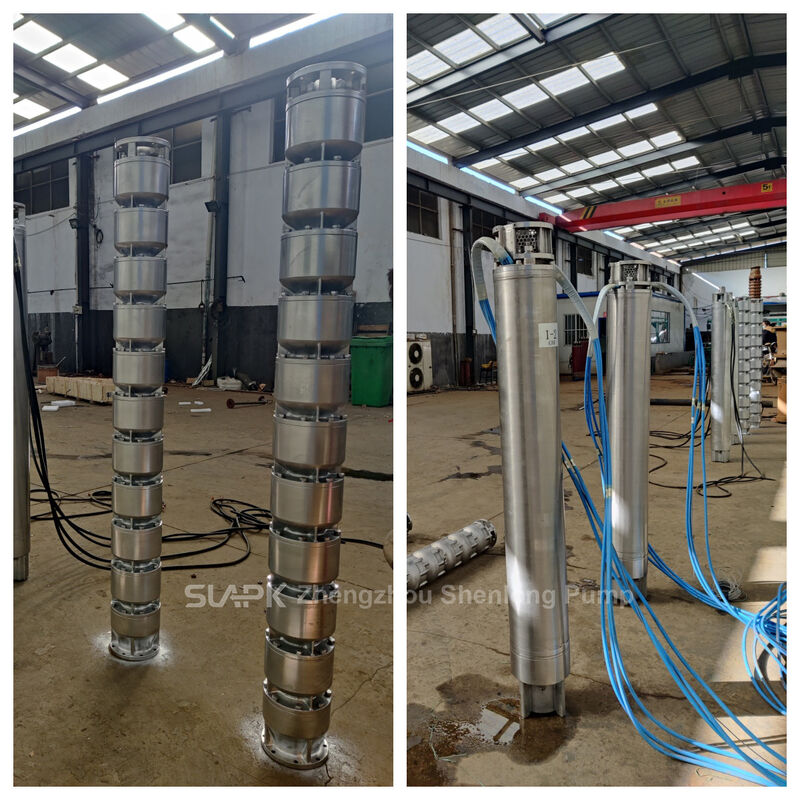 Bomba sumergible de acero inoxidable fundido 250QJH108-240-132KW con 240m de altura para toma de agua de mar