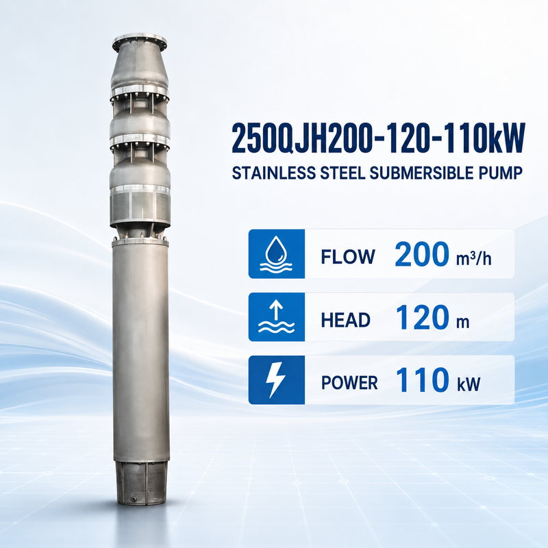 Bomba Sumergible de Acero Inoxidable 110 kW Bomba de Pozo Profundo de Alta Presión para Transferencia de Agua
