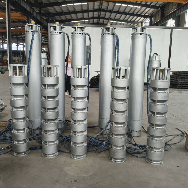 Bomba sumergible de agua de mar de acero inoxidable de 75KW con caudal de 300 m3/h para aplicaciones en pozos profundos