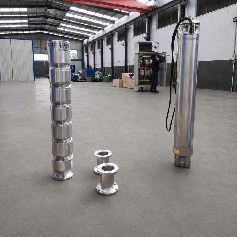 200QJH150-150-110kW Bomba de pozo profundo de acero inoxidable Bomba de alto flujo y de alta cabeza para pozos profundos y sistemas de agua de ingeniería