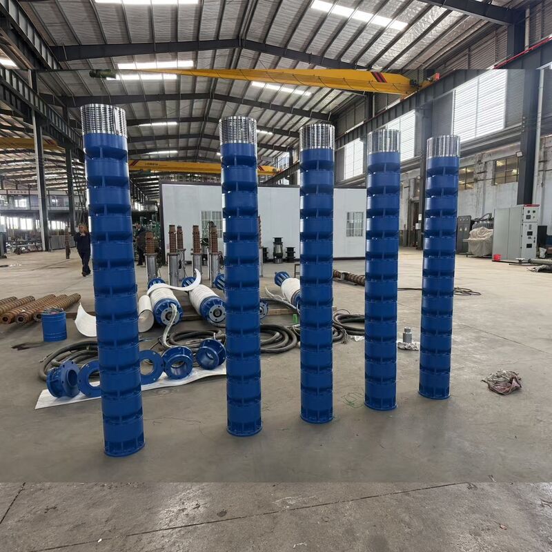 Bomba de agua sumergible de alta tensión de 300 kW para desaguar minas de bauxita con impulsores de acero inoxidable