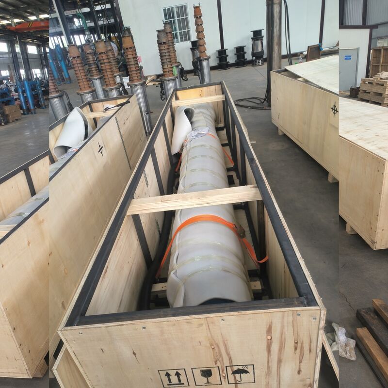 Bomba de agua sumergible de alta tensión de 300 kW para desaguar minas de bauxita con impulsores de acero inoxidable
