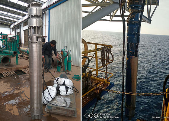 Bomba sumergible de agua de mar de pozo profundo 75kw 100hp SS316L Material 60m Cabeza