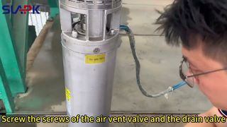 Vídeo demostrativo del drenaje de una bomba sumergible de acero inoxidable.
