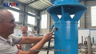 Vídeo de drenaje de bomba de flujo axial.